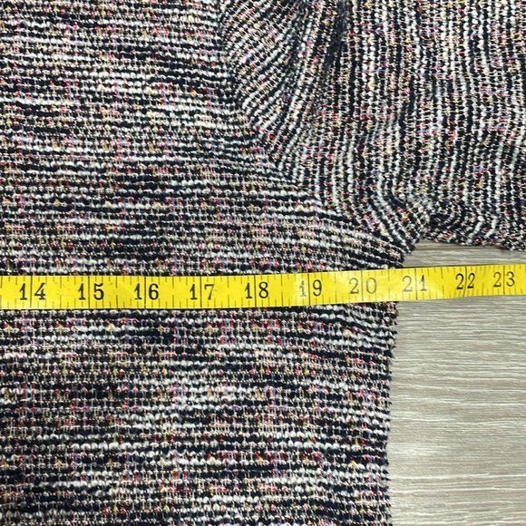 LOFT Boucle Textured Bell Cuff 3/4 Sleeve Top Multicolored L - Picture 12 of 16